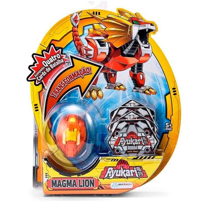 Boneco Transformável - Ryukari - Set-Magma Lion - Multikids