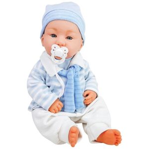 BONECO BEBÊ REBORN - MENINO - AZUL - 39 CM - BRINK MODEL