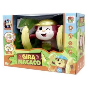 Gira Macaco Brinquedo Infantil Movimento Luz E Som Dmt 6162