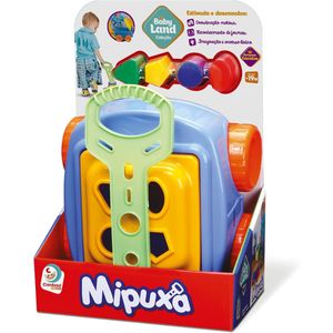 Carrinho infantil de puxar com blocos didático Mipuxa Azul- Cardoso Toys