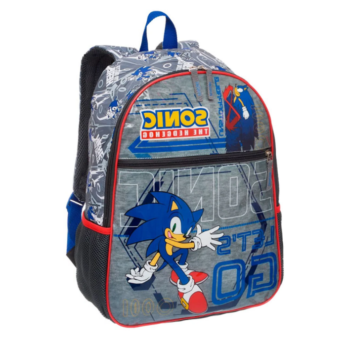 Mochila Escolar Costa Sonic Top Speed Let's Go - Pacific