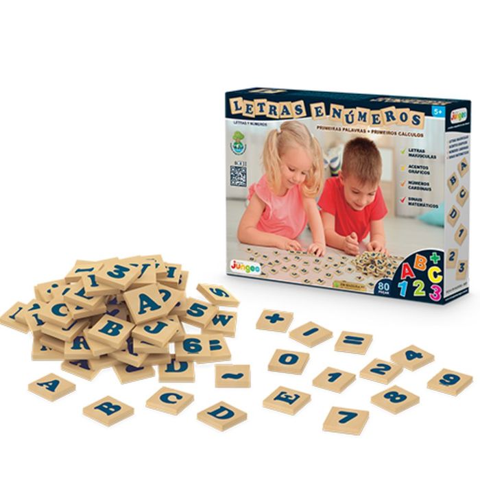 Letras e números 80 peças - 703 Junges Brinquedo