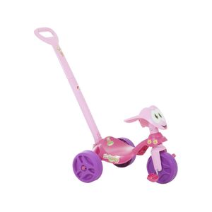 Triciclo Zootico Com Empurrador Rosa - Ref 785 BANDEIRANTE