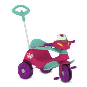 TRICICLO VELOBABY ROSA PASSEIO & PEDAL- BANDEIRANTE