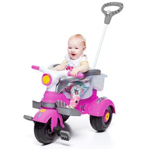 Triciclo Infantil Calesita com Empurrador Classic - Buzina Porta Objetos