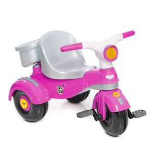 Triciclo Infantil Calesita com Empurrador Classic - Buzina Porta Objetos