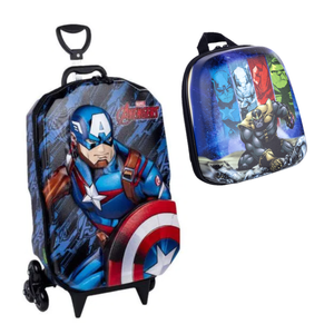 Kit Mochila E Lancheira Em 3d Capitão America - Diplomata