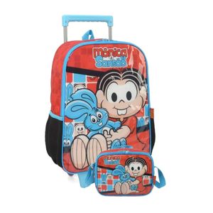 Kit Mochila de Rodinha com lancheira Monica da Turma da Monica Luxcel