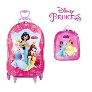 Kit Mochila de Rodas R¡gida e Lancheira Princesas em 3D- Diplomata