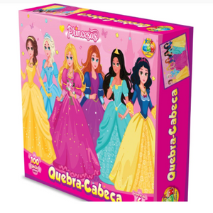 Quebra-Cabeças 100 pçs Princesas - Ref 1066 GGB  BRINQUEDOS