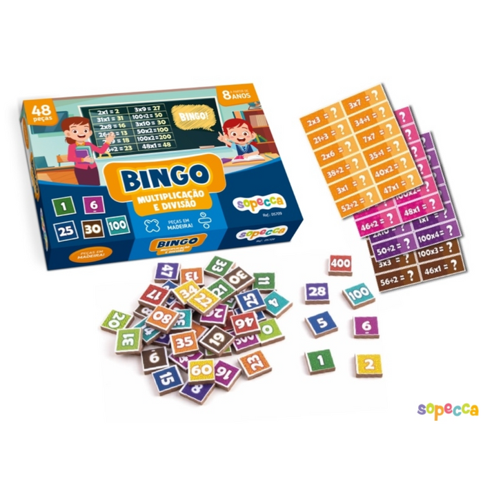 Jogo Bingo Multiplica‡ao e Divisao - Ref DS709 Sopecca