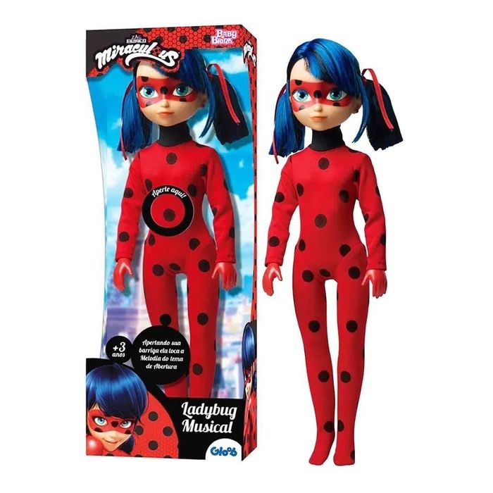 Boneca Ladybug musical infantil - Miraculous - Baby Brink