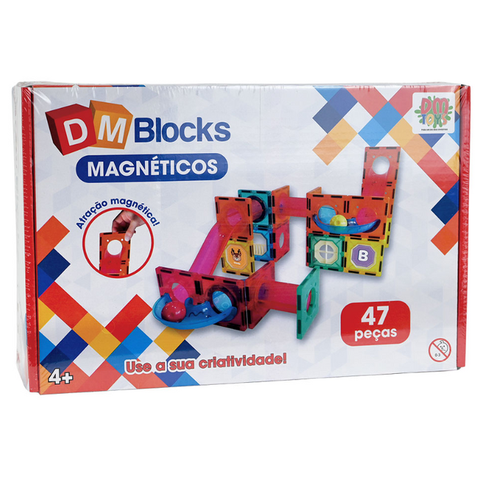 Blocks Magnéticos 47 Peças - Ref DMT6765 DM Toys