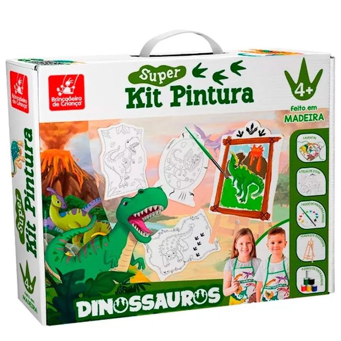 SUPER KIT DE PINTURA DINOSSAURO - 2556 - BRINCADEIRA DE CRIANÇA