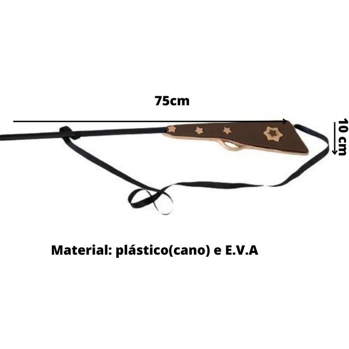 Espingarda em E.V.A artesanal para fantasia Lampião