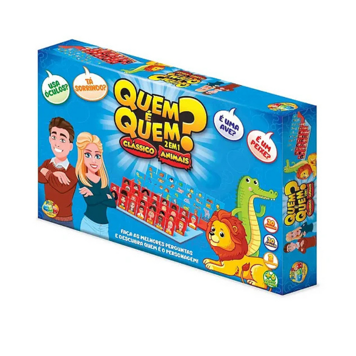 QUEM É QUEM? 2 EM 1 CLÁSSICO E ANIMAIS GGB BRINQUEDOS 1048