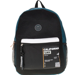 KIT MOCHILA DE COSTA CALIFORNIA + ESTOJO PRETO COM VERDE MF23185-5