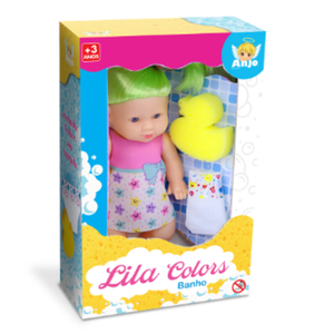 Boneca Lila Colors Banho 2457 Anjo