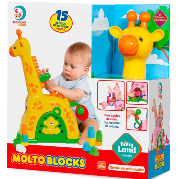 GIRAFA BABY LAND AMARELA COM 16 BLOCOS -8016 - CARDOSO TOYS