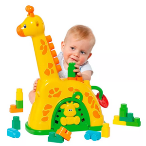 GIRAFA BABY LAND AMARELA COM 16 BLOCOS -8016 - CARDOSO TOYS