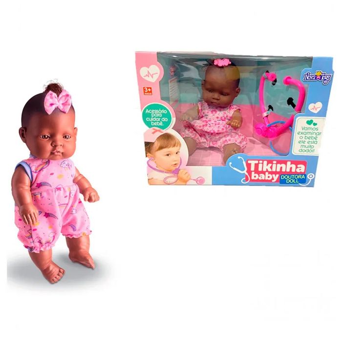 TIKINHA BABY DOUTORA DOLL NEGRA - 1137 - NOVA TOYS