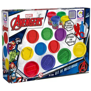 KIT MASSINHA  AVENGERS COM CARIMBO E ACESSORIOS 2698 COTIPLAS