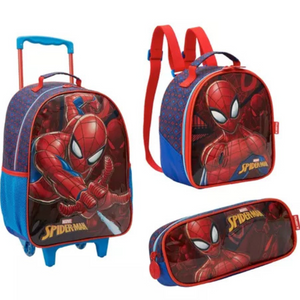 KIT MOCHILA DE RODA+ LANCHEIRA + ESTOJO 16 X1 SPIDER MAN 13330 XERYUS