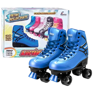 PATINS 4 RODAS - ROLLER SKATE 35/36 - AZUL.