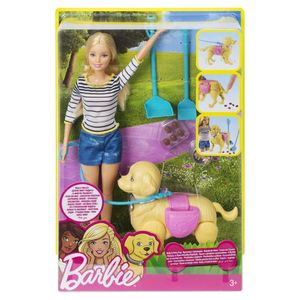 BARBIE BROOKLYN PASSEIO CACHORRINHO NEGRA - HWT53 - MATTEL