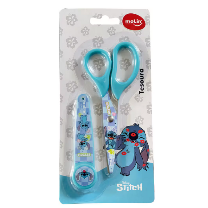 TESOURA COM PROTETOR STITCH - DISNEY - MOLIN - 31385