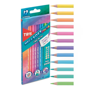 LAPIS DE COR MEGA SOFT COLOR -  12 CORES - TRIS