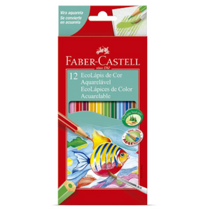 LAPIS DE COR FABER CASTELL - 12 CORES -  AQUARELAVEL - 120212G