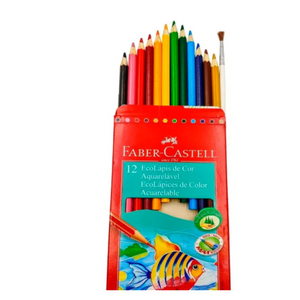 LAPIS DE COR FABER CASTELL - 12 CORES -  AQUARELAVEL - 120212G