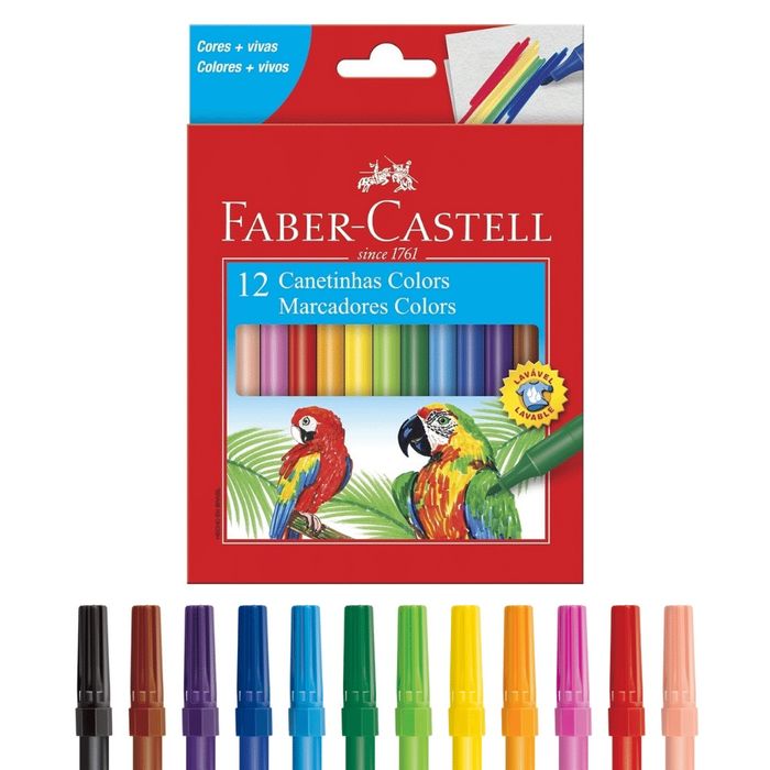 Canetinha Faber-Castell Hidrográfica Colors com 12 Und