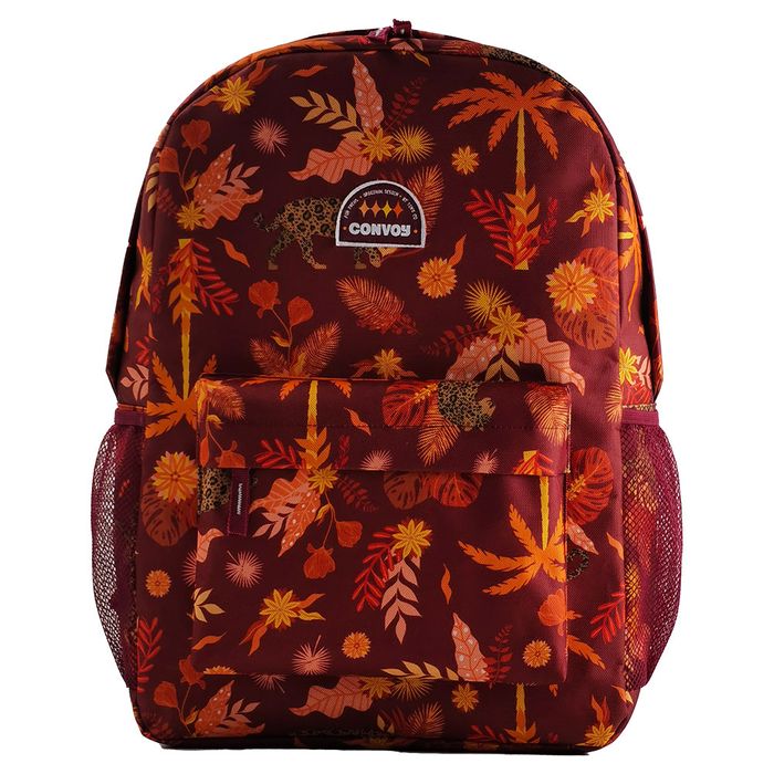 MOCHILA CASUAL ONÇA TROPICAL EM POLIÉSTER VERMELHO - YS29684 - YIN'S