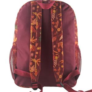 MOCHILA CASUAL ONÇA TROPICAL EM POLIÉSTER VERMELHO - YS29684 - YIN'S