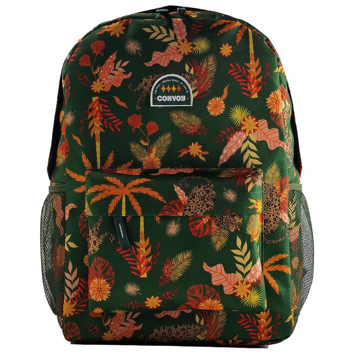 MOCHILA CASUAL ONÇA TROPICAL EM POLIÉSTER VERDE - YS29684V - YIN'S