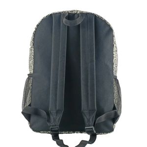 MOCHILA CASUAL DOODLE EM POLIÉSTER PRETO E BRANCO - YS29691 - YIN'S