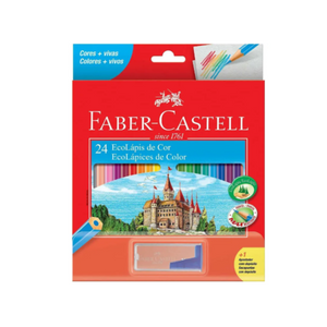 LAPIS DE COR 24 CORES  + APONTADOR - FABER CASTELL - 120124