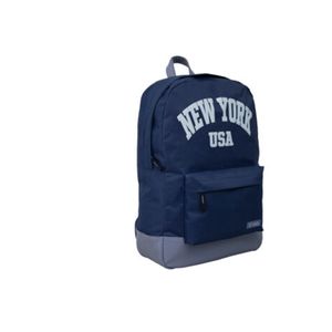 MOCHILA CASUAL NEW YORK EM POLIÉSTER + POLURETANO AZUL - YS29398A - YIN'S