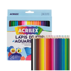 LAPIS DE COR AQUARELAVEL - 24 CORES -  ACRILEX  - 09654