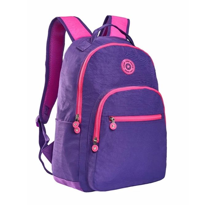 MOCHILA JUVENIL EM CRINKLE ROXA - YS41074RO - YIN'S