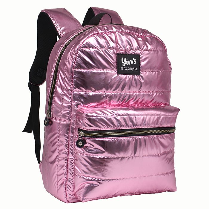 MOCHILA CASUAL METALIZADO EM PVC ROSA - YS29580R - YIN'S