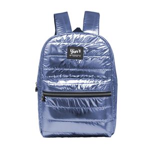 MOCHILA CASUAL METALIZADO EM PVC AZUL- YS29580A - YIN'S