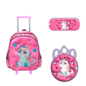 KIT ESCOLAR BABY UNICORN ROSA - YS42495-MC - YIN'S