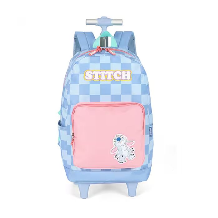 MOCHILA ESCOLAR DE RODINHAS STITCH DISNEY AZUL - MC47736SC - LUXCEL