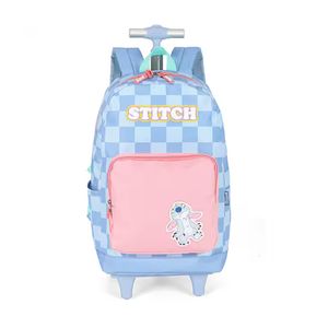 MOCHILA ESCOLAR DE RODINHAS STITCH DISNEY AZUL - MC47736SC - LUXCEL