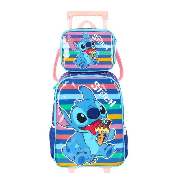 KIT LILLO STITCH MOCHILA COSTAS RODAS LANCHEIRA - 1533 - LUXCEL