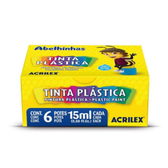 TINTA A DEDO FINGER PAINT  ACRILEX - 6 CORES /  15 ML - 11315