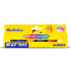 TEMPERA GUACHE ACRILEX - 6 CORES - 02006